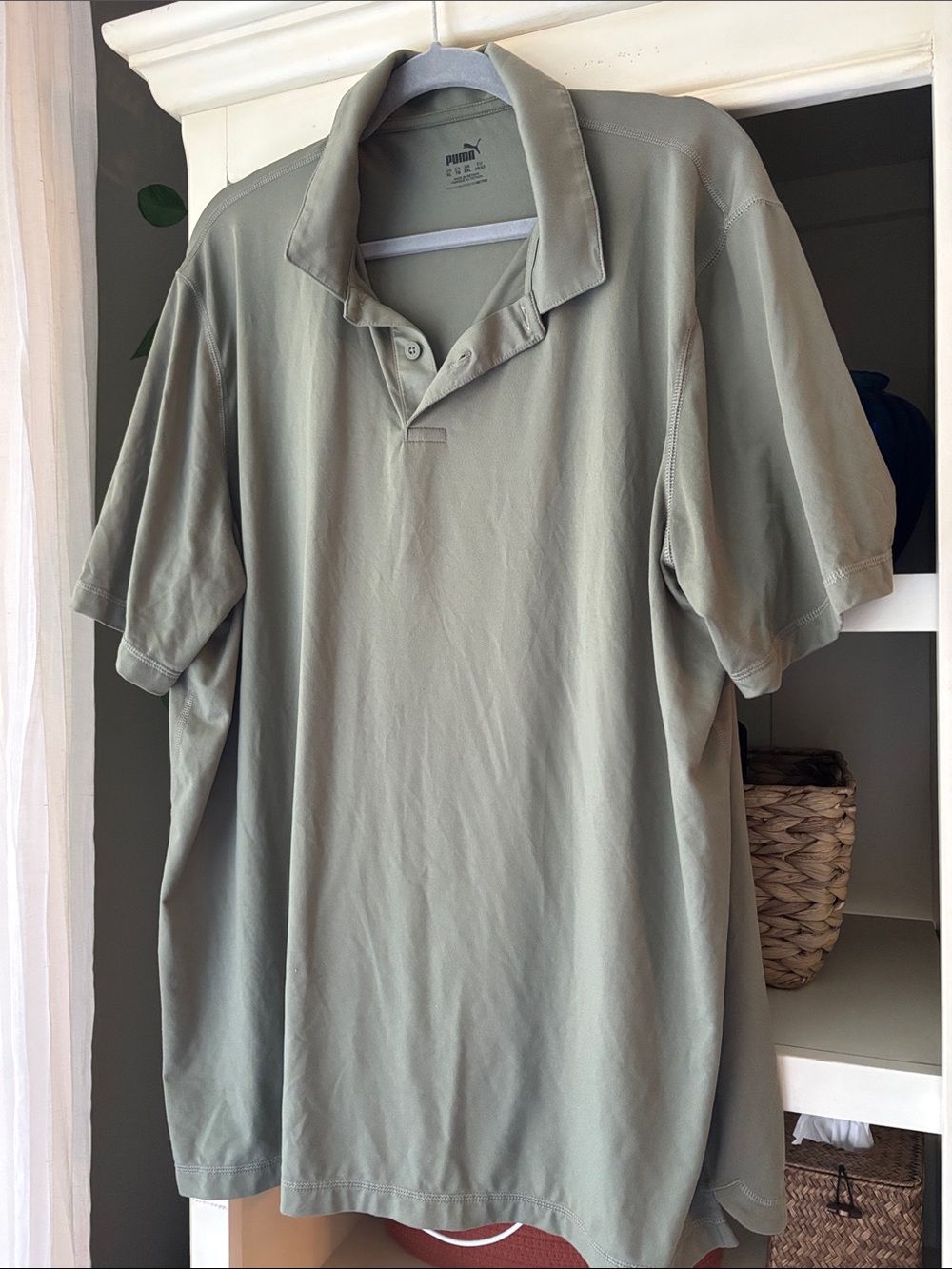 Puma Men’s Short Sleeve Golf Polo in Sage Green